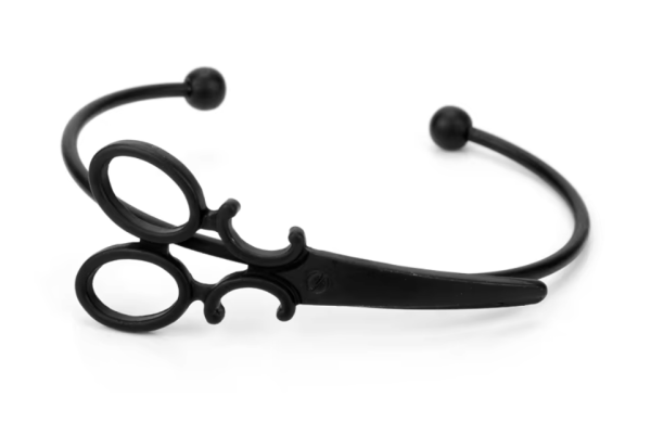Scissor Charm Black Alloy Bracelet