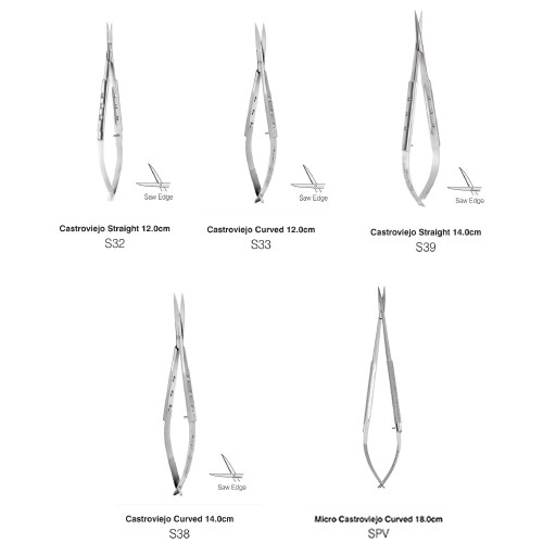 Castroviejo Micro Scissors (Straight & Curved Variants)