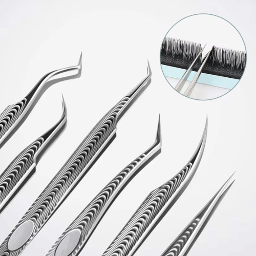 Eyelash Extension Tweezers Set (Pattern Handle)