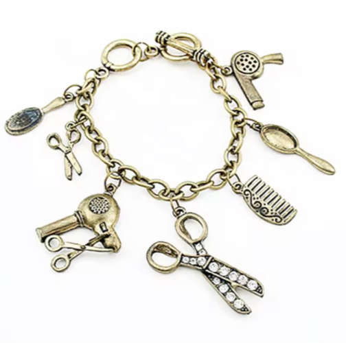 Vintage Barber Shears Charm Bracelet