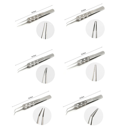 Stainless Steel Precision Tweezers Set