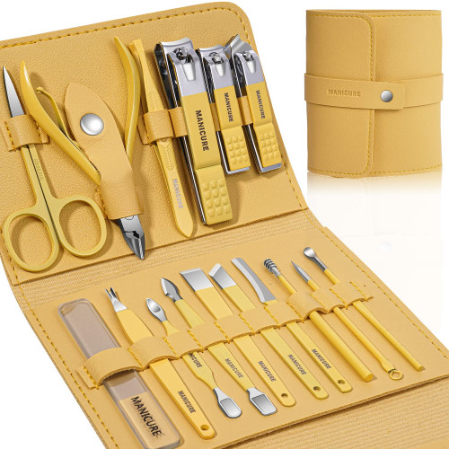 Stainless Steel Manicure & Pedicure Kit (Leather Case)